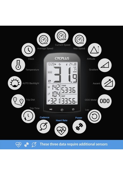 Kablosuz Gps Bisiklet Bilgisayarı | 2.9" LCD Ekranlı, Ant+ Bluetooth Destekli, Kadans & Hız Sensörlü, Su Geçirmez Akıllı Bisiklet Kilometre ve Nabız Ölçer fırsatları
