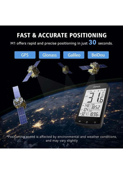 Kablosuz Gps Bisiklet Bilgisayarı | 2.9" LCD Ekranlı, Ant+ Bluetooth Destekli, Kadans & Hız Sensörlü, Su Geçirmez Akıllı Bisiklet Kilometre ve Nabız Ölçer