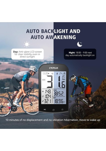 Kablosuz Gps Bisiklet Bilgisayarı | 2.9" LCD Ekranlı, Ant+ Bluetooth Destekli, Kadans & Hız Sensörlü, Su Geçirmez Akıllı Bisiklet Kilometre ve Nabız Ölçer