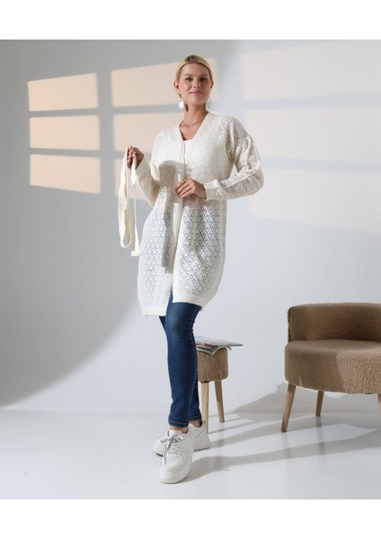 Delikli Kemerli Triko Hırka fiyatları