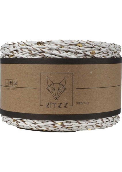 Pullu Kağıt Ip Ekru Gold Pullu