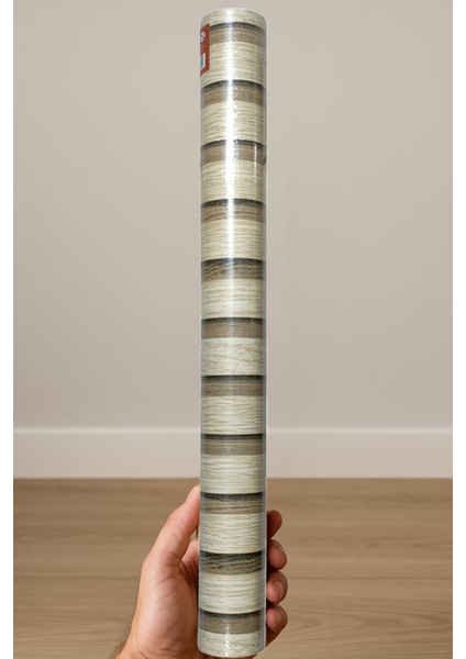 Yapışkanlı Asetat Açık Bej-Kahverengi Ahşap Desenli 45X200 cm - 1 Adet