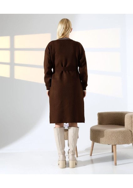 Cep Detaylı Dikişli Kuşaklı Triko Hırka indirimleri