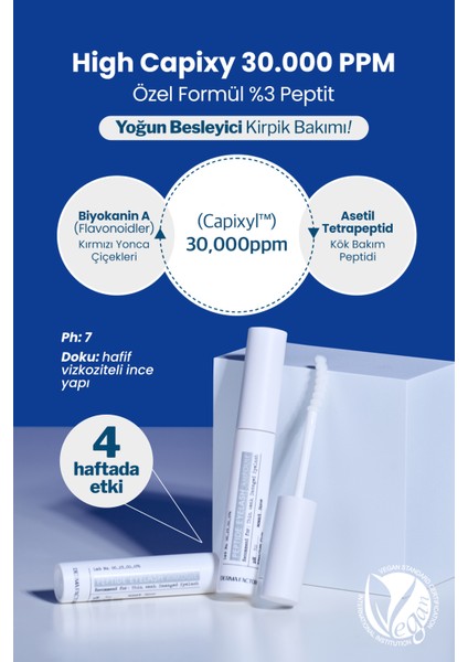 Kaş ve Kirpik Uzatıcı ve Besleyici Vegan Serum Derma Factory Peptide Eyelash Ampoule modelleri