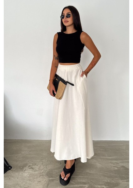 Kadın Keten Cepli Etek fiyatları