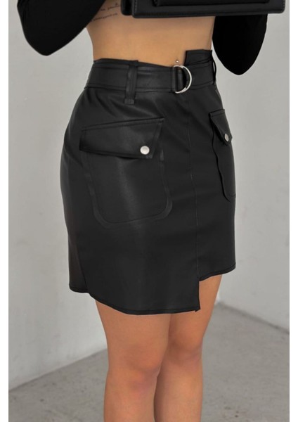 Mini Fermuarlı Deri Etek modelleri