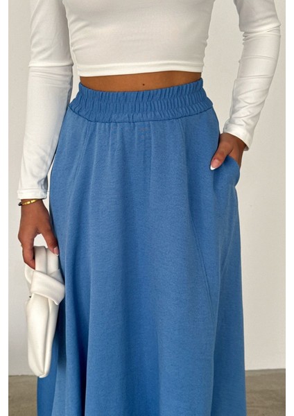 Kadın Keten Cepli Etek modelleri