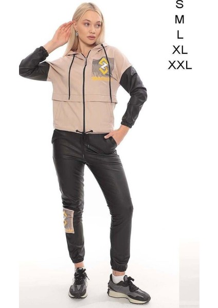 Deri Pantolonlu Taşlı Eşofman Takımı fiyatları