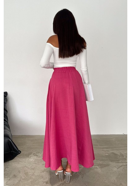 Kadın Keten Cepli Etek modelleri