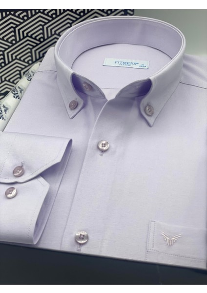 Klasik Uzun Kol Pamuklu Hediye Kutulu Kolay Ütülenebilir Erkek Gömlek FS-003897 - Lila modelleri