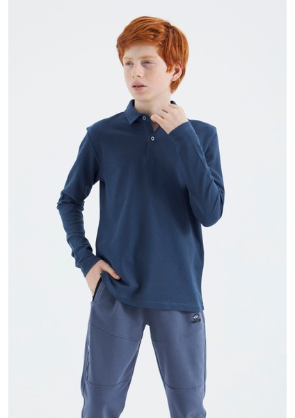 Indigo Polo Yaka Basic Uzun Kollu Erkek Çocuk T-Shirt - 11170 fiyatları