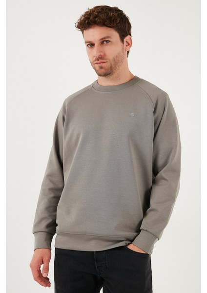 Streç Pamuklu Relaxed Fit Bisiklet Yaka Sweat Erkek Sweat 5901210 fırsatları