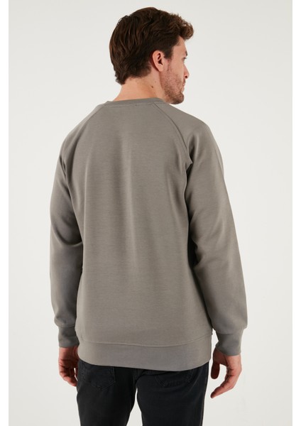 Streç Pamuklu Relaxed Fit Bisiklet Yaka Sweat Erkek Sweat 5901210