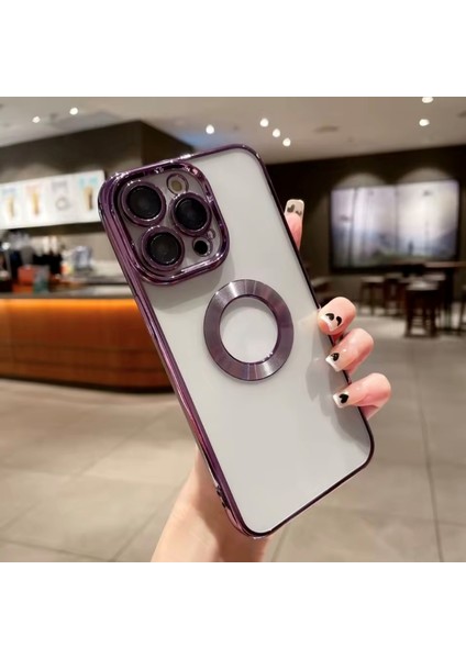 Apple iPhone 15 Pro Kamera Lens Korumalı Magsafe Şarj Destekli Arkası Şeffaf Yüksek Kalite Kılıf