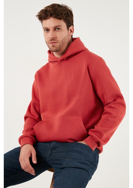 Regular Fit Kapüşonlu Kanguru Cepli Içi Tüylü Yumuşak Şardonlu Sweat Erkek Sweat 5905281