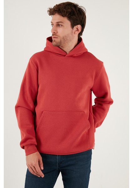 Regular Fit Kapüşonlu Kanguru Cepli Içi Tüylü Yumuşak Şardonlu Sweat Erkek Sweat 5905281 modelleri
