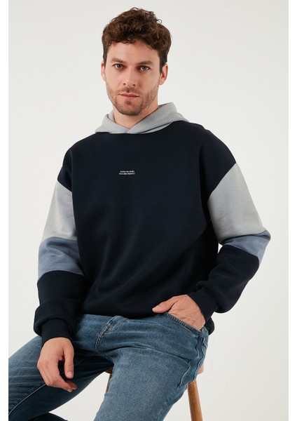 Pamuklu Relaxed Fit Kapüşonlu Içi Tüylü Yumuşak Şardonlu Sweat Erkek Sweat 5905299