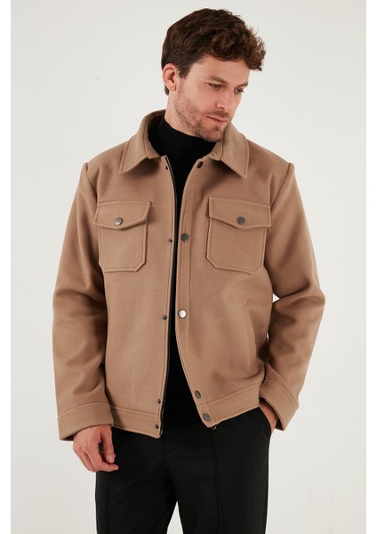 Slim Fit Ceket Yaka Astarlı Kaşe Kaban Erkek Kaban 58400347 indirimleri