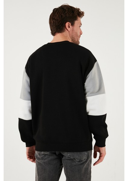 Pamuklu Relaxed Fit Bisiklet Yaka Şardonlu Renk Bloklu Sweat Erkek Sweat 5905298T