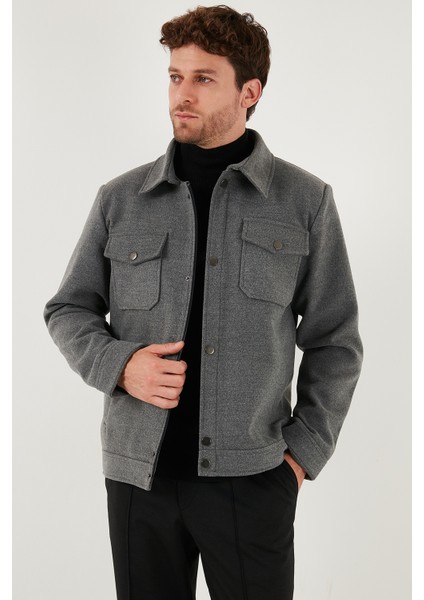 Slim Fit Ceket Yaka Astarlı Kaşe Kaban Erkek Kaban 58400347 indirimleri