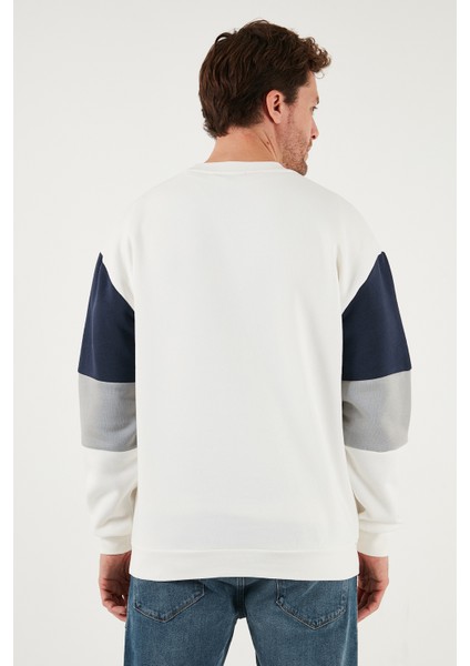 Pamuklu Relaxed Fit Bisiklet Yaka Şardonlu Renk Bloklu Sweat Erkek Sweat 5905298T