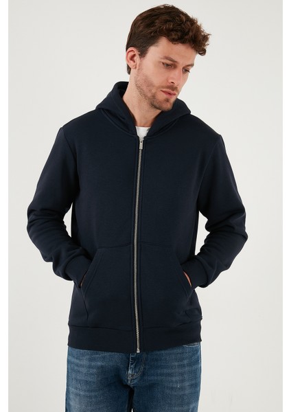 Regular Fit Kapüşonlu Fermuarlı Içi Tüylü Yumuşak Şardonlu Kışlık Sweat Erkek Sweat 5905340 indirimleri