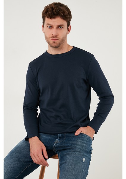 n Pamuklu Slim Fit Bisiklet Yaka Basic Sweat Erkek Sweat 59050741