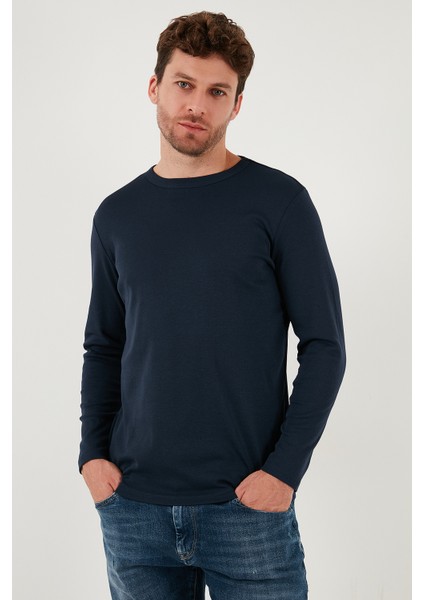 n Pamuklu Slim Fit Bisiklet Yaka Basic Sweat Erkek Sweat 59050741 fırsatları