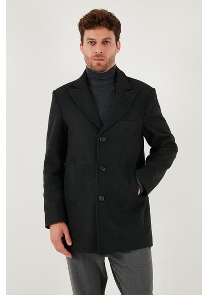 Slim Fit Apaş Yaka Astarlı Kaşe Kaban Erkek Kaban 584K1217 modelleri