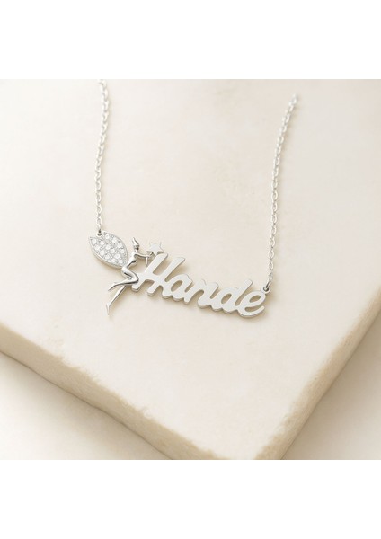 Küçük Peri Isimli Beyaz Gümüş Kolye