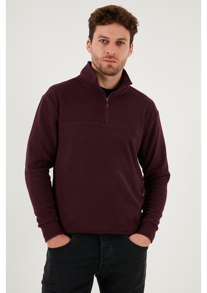 Pamuklu Regular Fit Yarım Fermuarlı Dik Yaka Kazak Erkek Kazak 456112 modelleri
