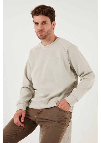 Streç Pamuklu Relaxed Fit Bisiklet Yaka Sweat Erkek Sweat 5901210