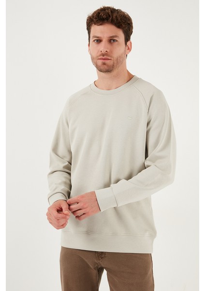 Streç Pamuklu Relaxed Fit Bisiklet Yaka Sweat Erkek Sweat 5901210