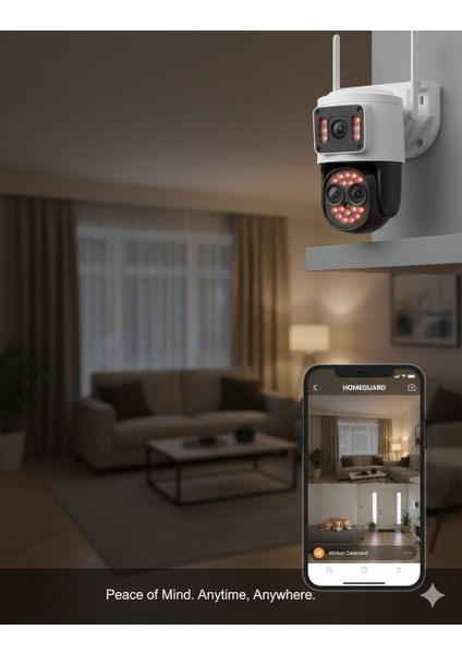 Kablosuz 4K Ip Kamera – Çift Lens, Wifi Bağlantı, Suya Dayanıklı & Otomatik Izleme Özellikli fırsatları