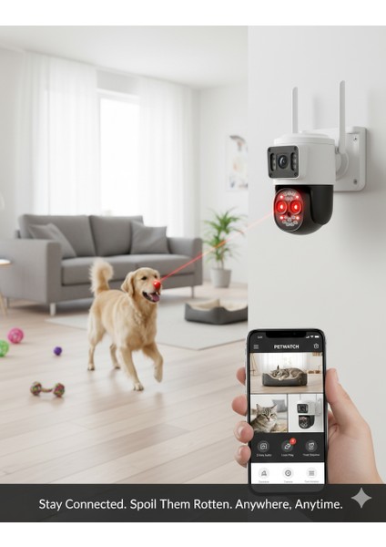 Kablosuz 4K Ip Kamera – Çift Lens, Wifi Bağlantı, Suya Dayanıklı & Otomatik Izleme Özellikli