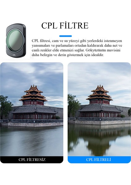 Dji Osmo Pocket 3 Profesyonel 4'lü Filtre Seti - Cpl + ND16 + ND64 + ND256 modelleri
