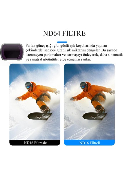 Dji Osmo Pocket 3 Profesyonel 4'lü Filtre Seti - Cpl + ND16 + ND64 + ND256