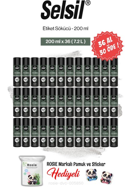 36 Al 30 Öde Etiket Sökücü, 200 ml ve Rosie Pamuk