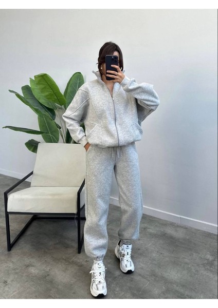 3 Iplik Şardonlu Yarasa Kollu Eşofman Takımı