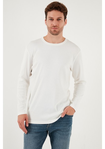 n Pamuklu Slim Fit Bisiklet Yaka Basic Sweat Erkek Sweat 59050741