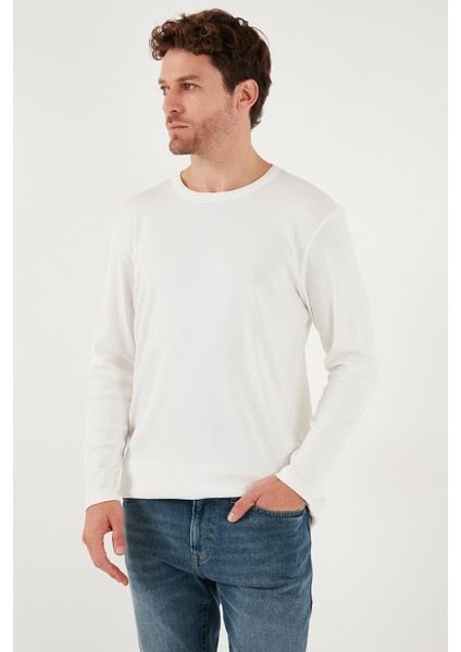 n Pamuklu Slim Fit Bisiklet Yaka Basic Sweat Erkek Sweat 59050741 modelleri