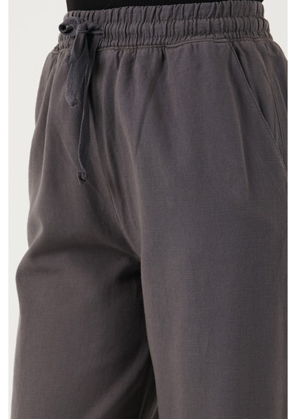 Pamuklu Relaxed Fit Yüksek Bel Geniş Paça Pantolon Bayan Pantolon 668YP5275