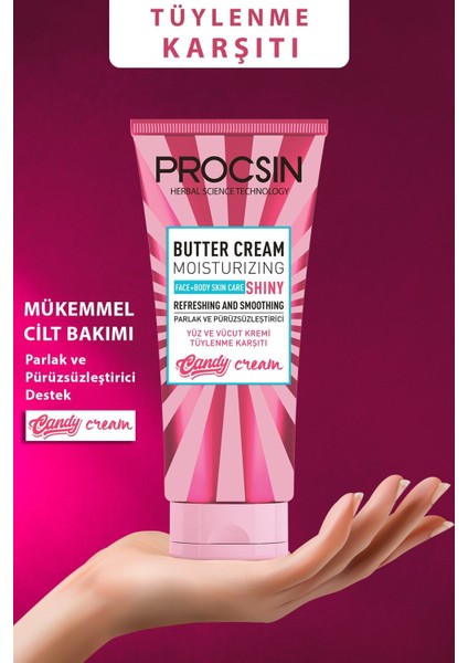 Butter Cream Gurmar Özlü Nemlendirici ve Pürüzsüzleştirici Tüy Geciktirici Katı Krem 2'li Set – Normal Ciltler İçin
