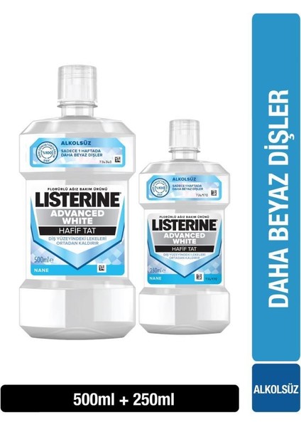 Advanced White Hafif Tat Ağız Bakım Suyu 500+250 ml