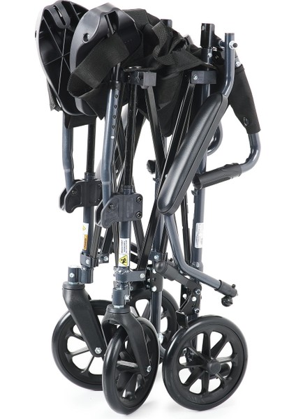 DM-304 Transfer Portatif Tekerlekli Sandalye Katlanabilir, Çantalı ve Hafif