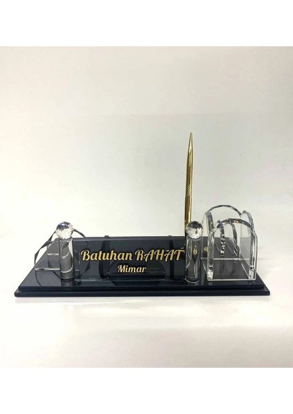 Kristal Masa Isimliği Masaüstü Kalemlik Ofis Makam Avukat Doktor Savcı Yönetici Isimliği fiyatları