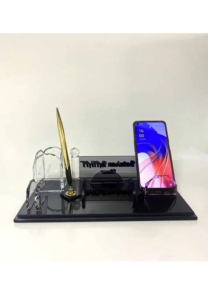 Kristal Masa Isimliği Masaüstü Kalemlik Ofis Makam Avukat Doktor Savcı Yönetici Isimliği modelleri