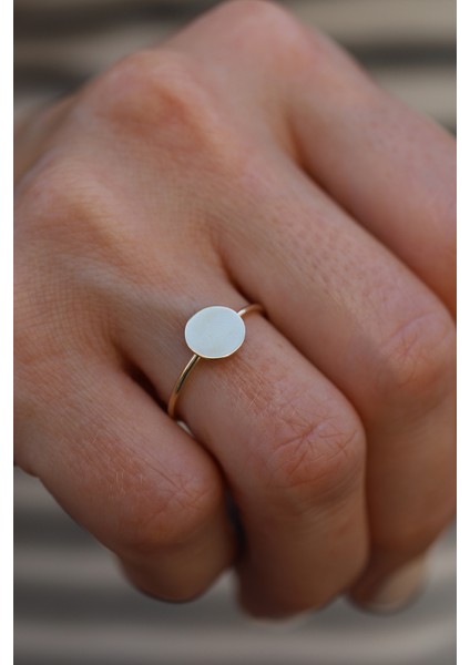 14 Ayar Altın Düz Daire Plaka Model Yüzük fiyatları