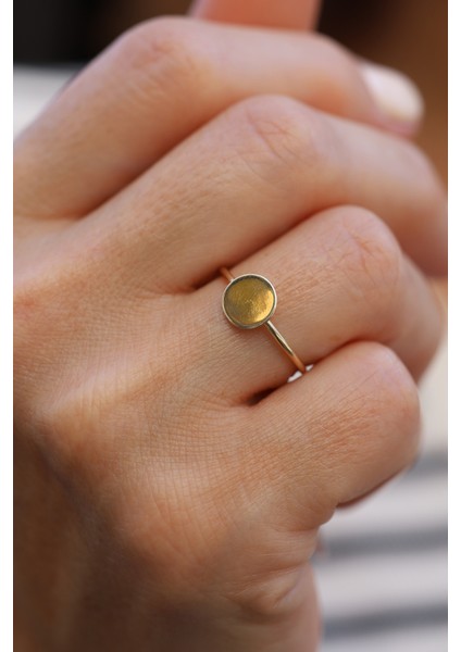 14 Ayar Altın Düz Daire Plaka Model Yüzük fırsatları