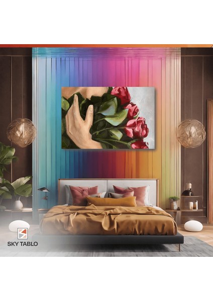 Güllerin Kucağı Kanvas Tablo Modern Duvar Tablosu Ev Dekoru Ev Hediyesi